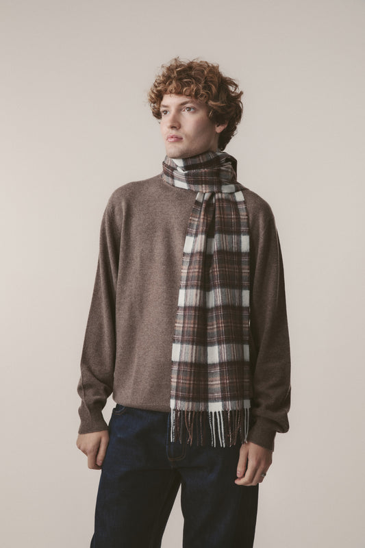 Heritage Tartan Lambswool Scarf - Natural Dress Stewart