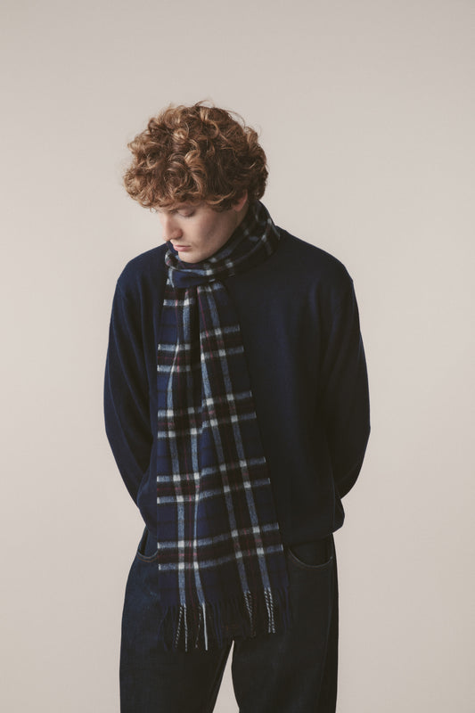 Scotty Thompson Lambswool Scarf - Navy