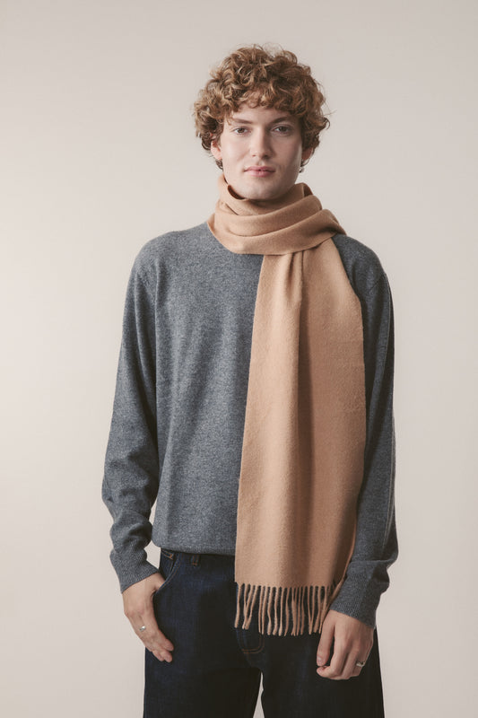 Solid Lambswool Scarf - Warm Camel