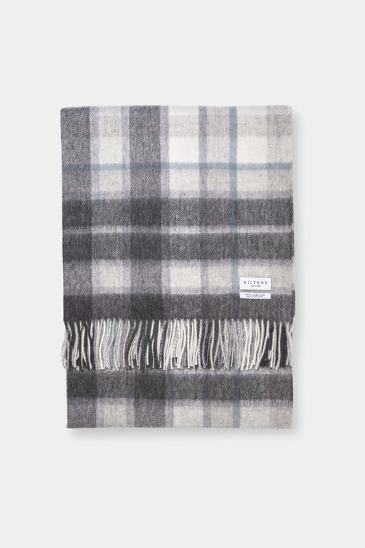Lambswool Throw - Ashley Blue Check