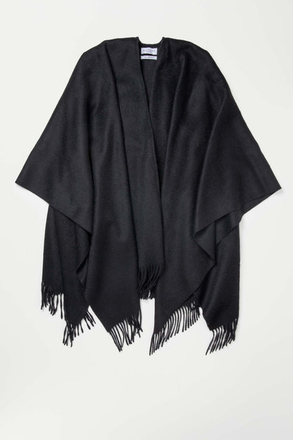 Solid Lambswool Wrap - Black