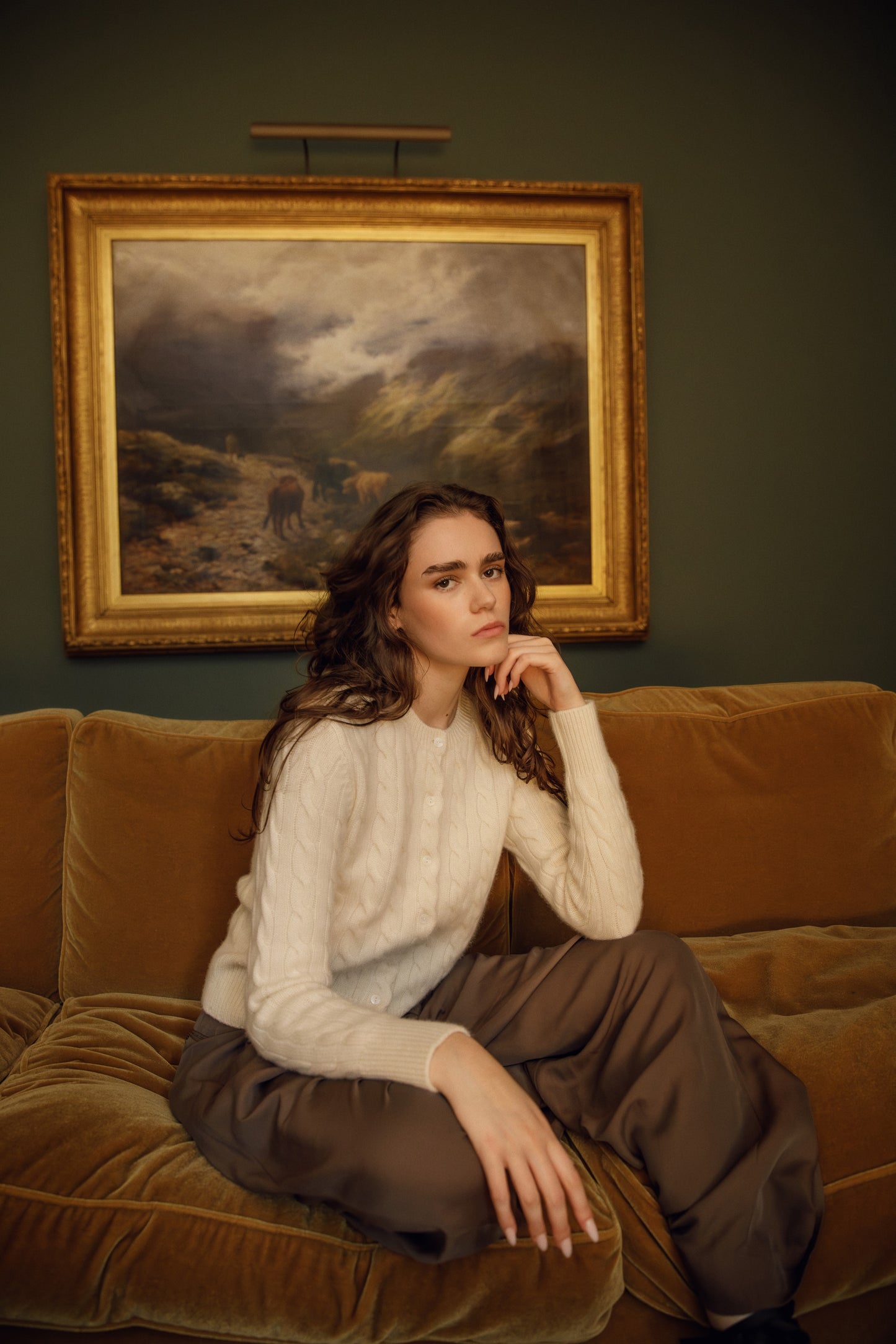 Calton Cable Cashmere Cardigan - Cream