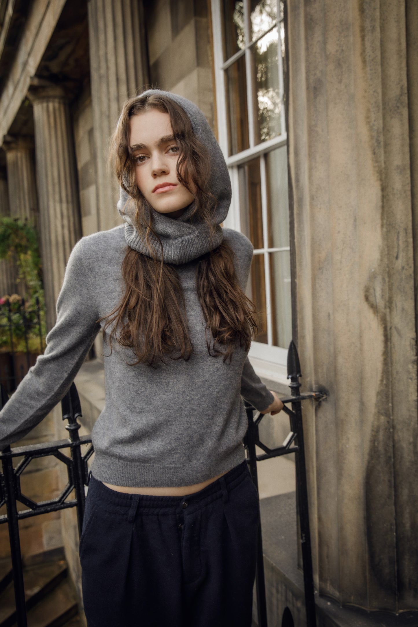 Cashmere Cross Front Hood - Derby Grey