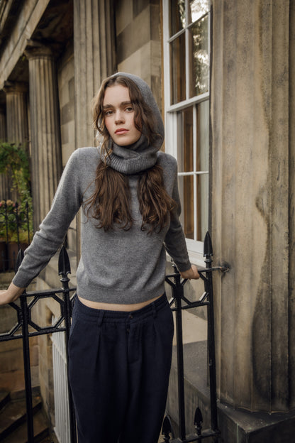 Cashmere Cross Front Hood - Derby Grey