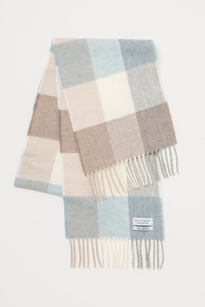 Made in Scotland Lambswool Scarf - Opal 3 Square Check