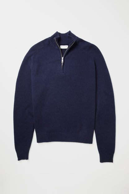 Balmoral Cashmere Half Zip Jumper - Navy