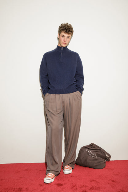 Balmoral Cashmere Half Zip Jumper - Navy