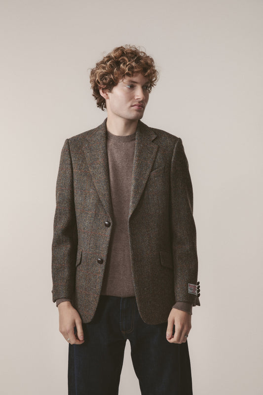 Men's Harris Tweed Finlay Jacket - Brown Check