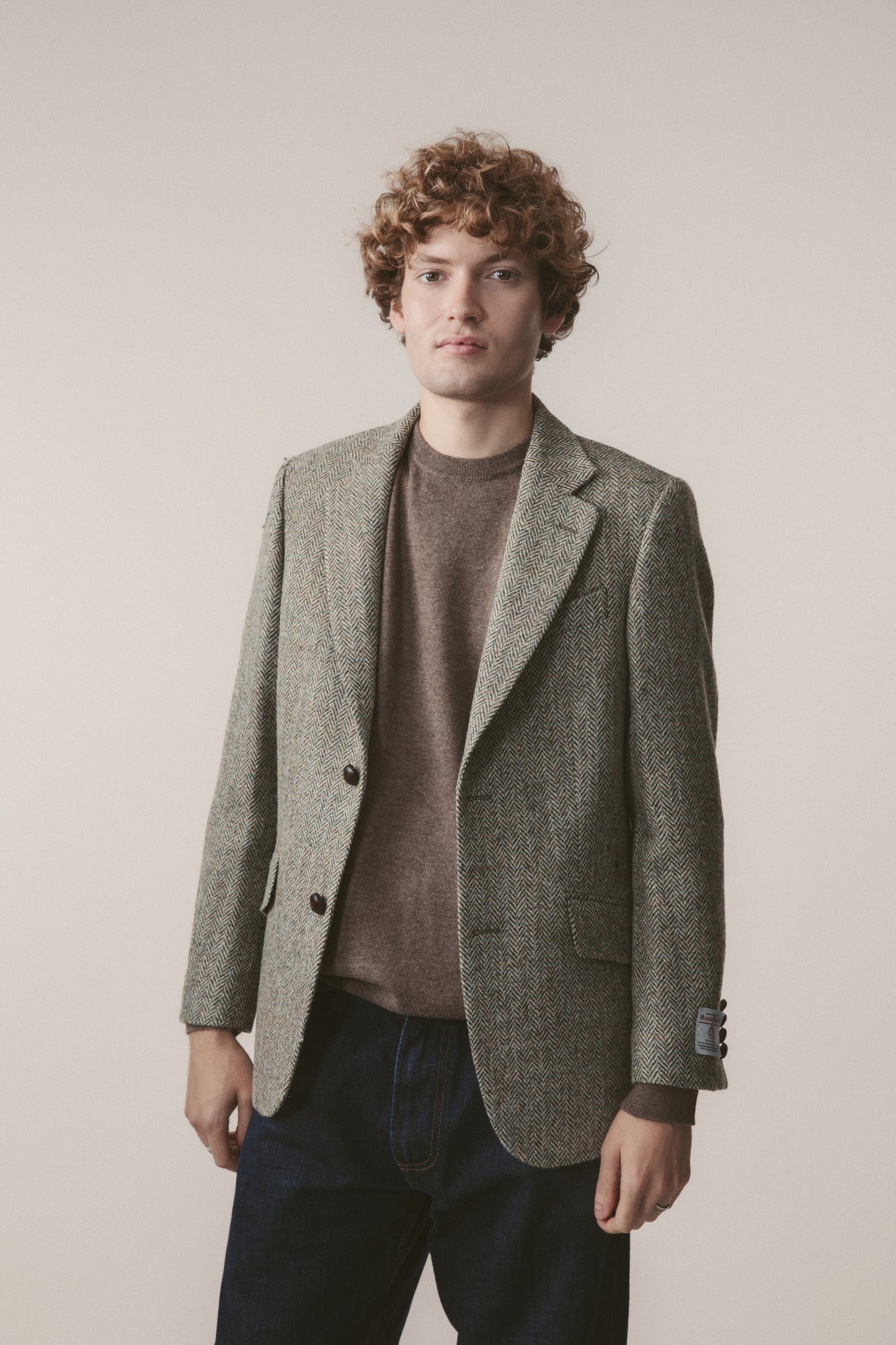 Men's Harris Tweed Finlay Jacket - Green Lovat Herringbone