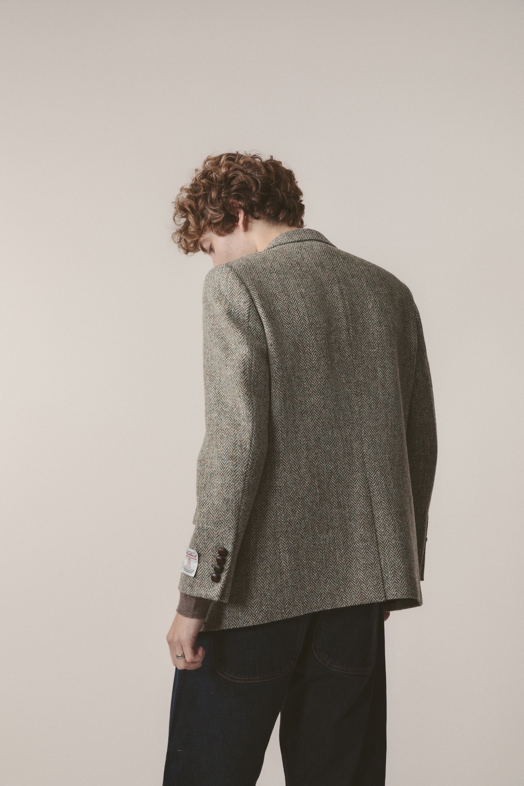 Men's Harris Tweed Finlay Jacket - Green Lovat Herringbone – Kiltane