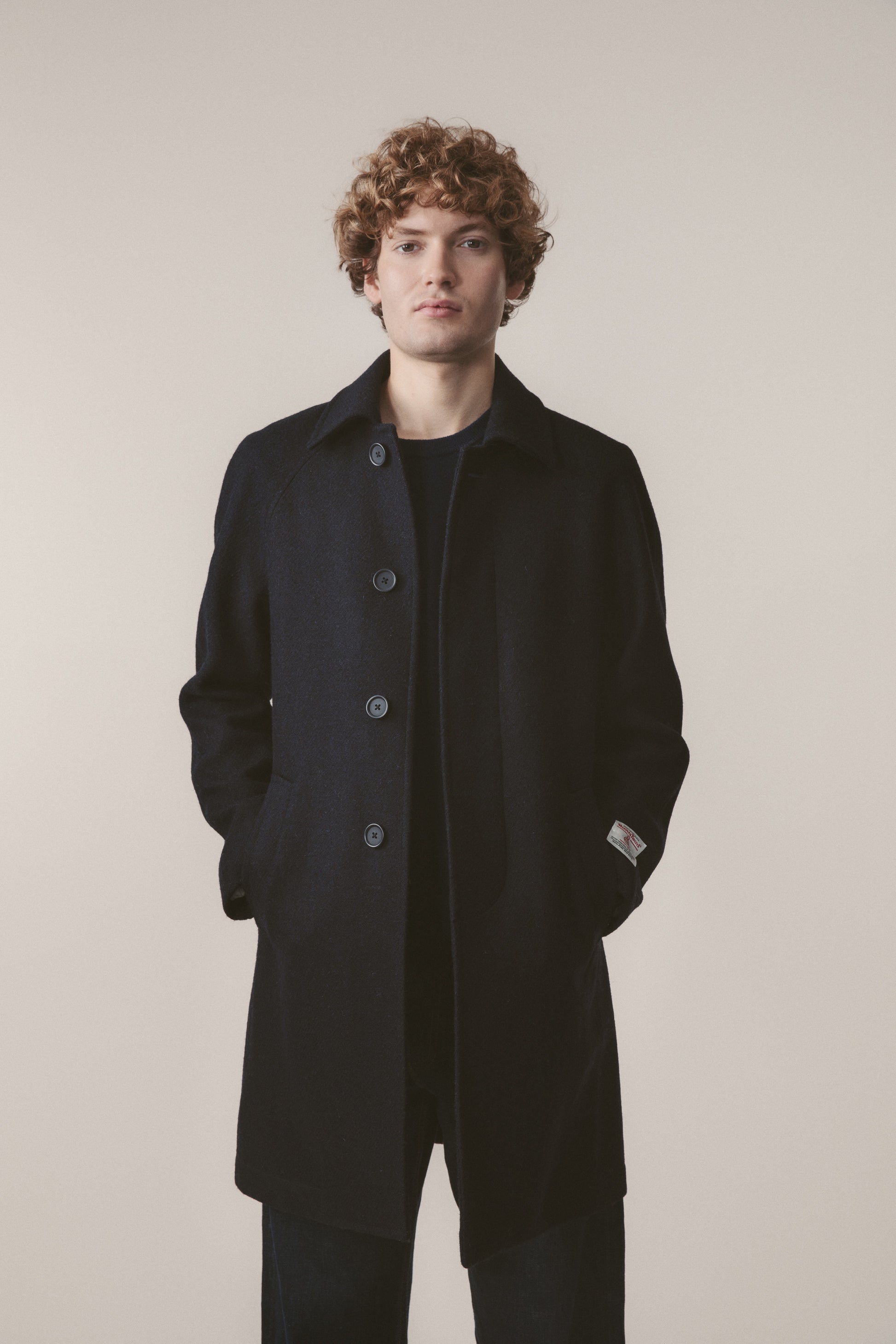 Men's Harris Tweed Ottavio Pea Coat Dark Navy Plain – Kiltane