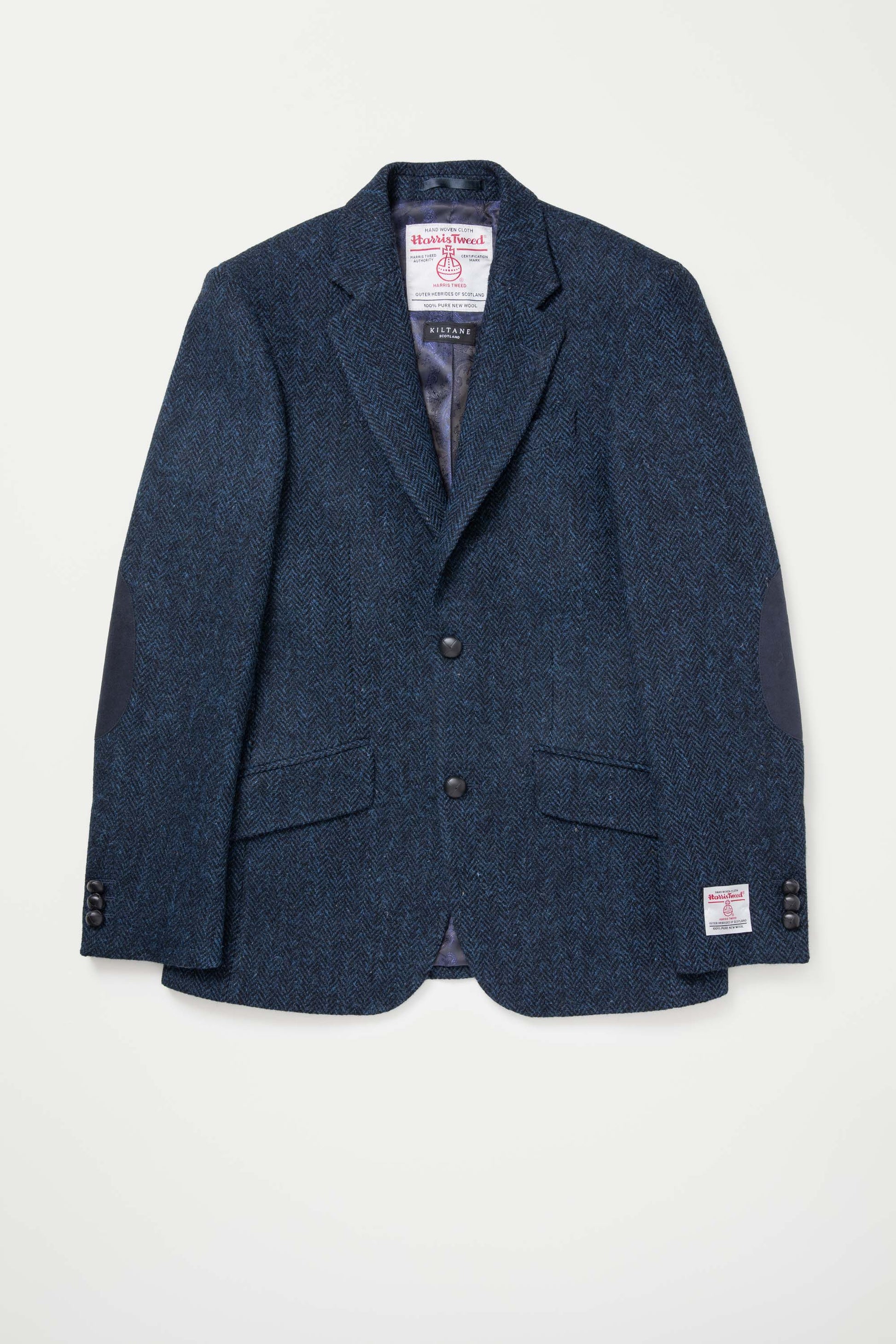 Men's Harris Tweed Patrick Jacket Dark Navy Herringbone – Kiltane