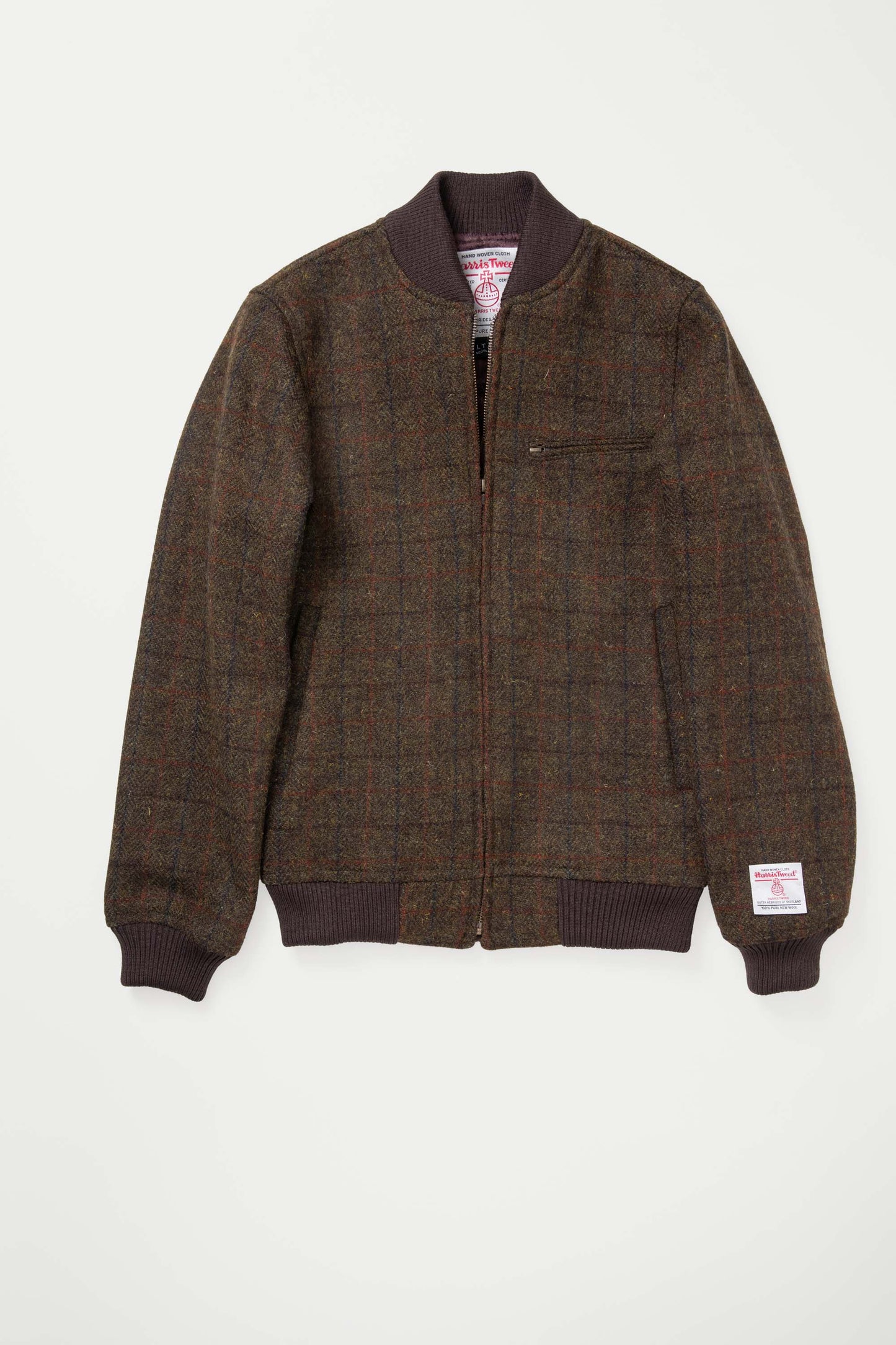 Men's Harris Tweed Bomber Jacket - Green Check