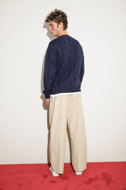 Canongate Cable Cashmere Jumper - Navy