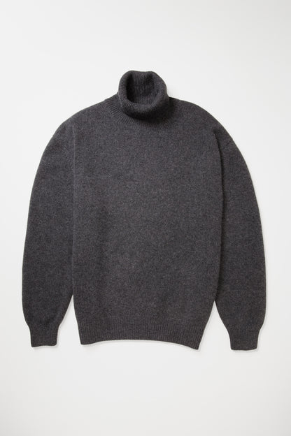 Hamilton Cashmere Roll Neck Jumper - Charcoal