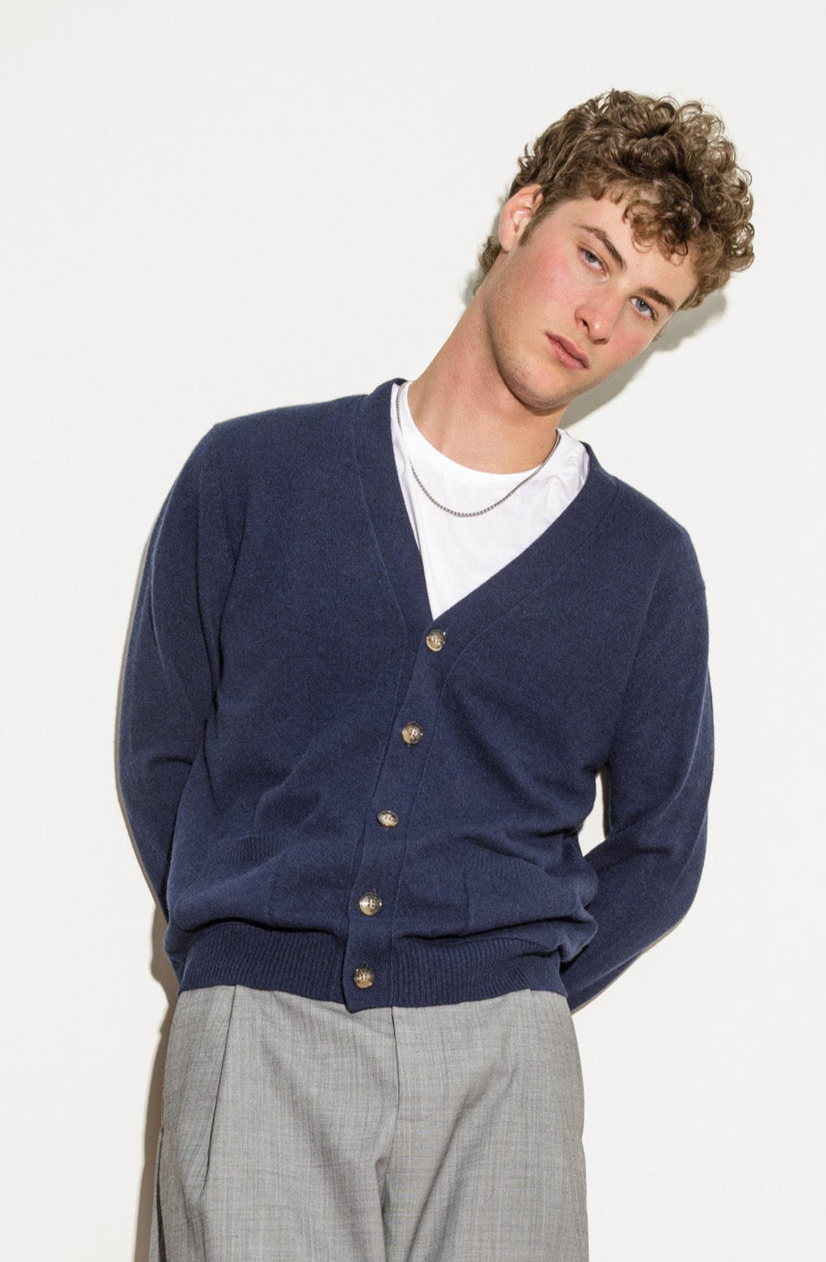 Drummond Cashmere Cardigan - Navy