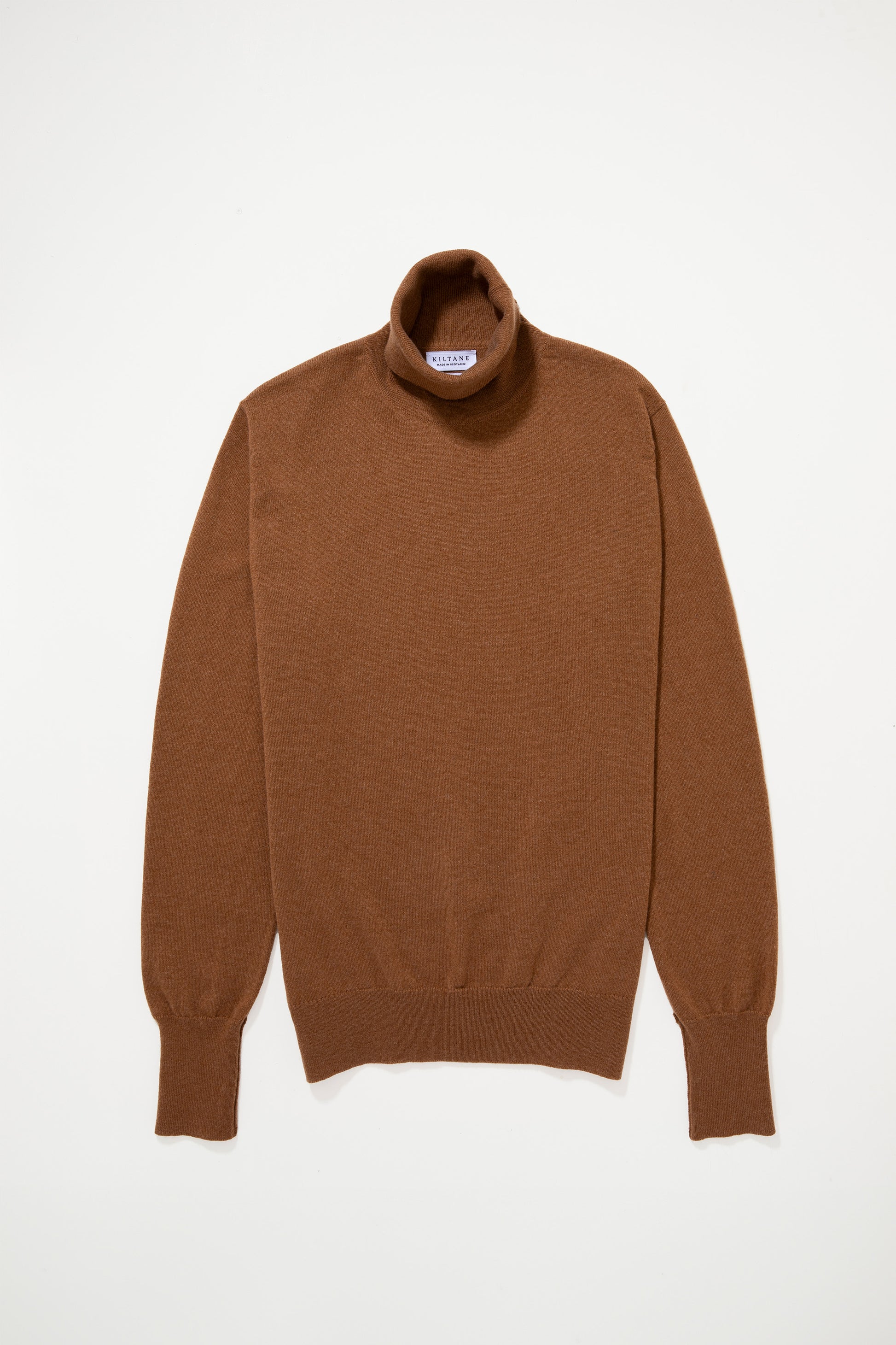 Made in Scotland Cashmere Roll Neck in Vicuna