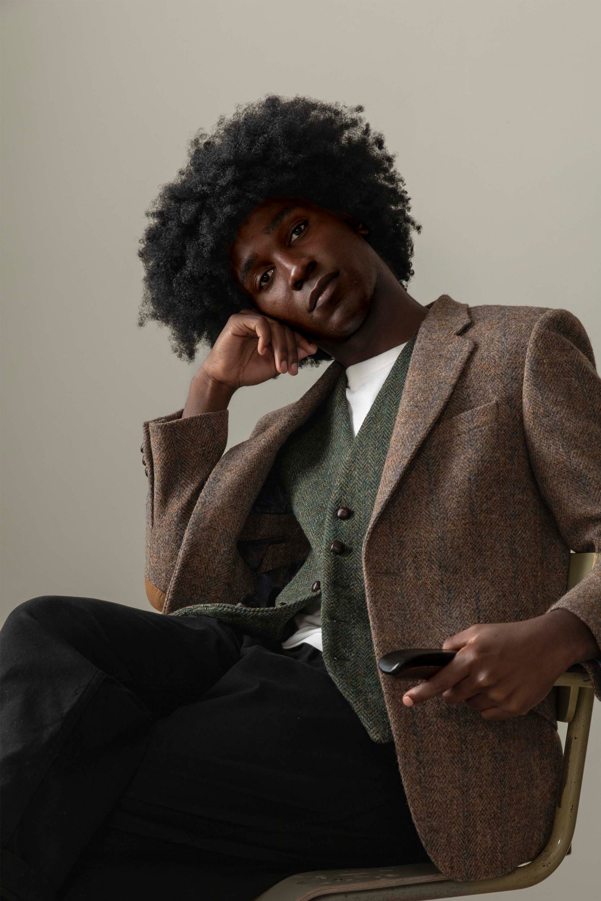 Men's Harris Tweed Patrick Jacket Brown Blue Windowpane – Kiltane