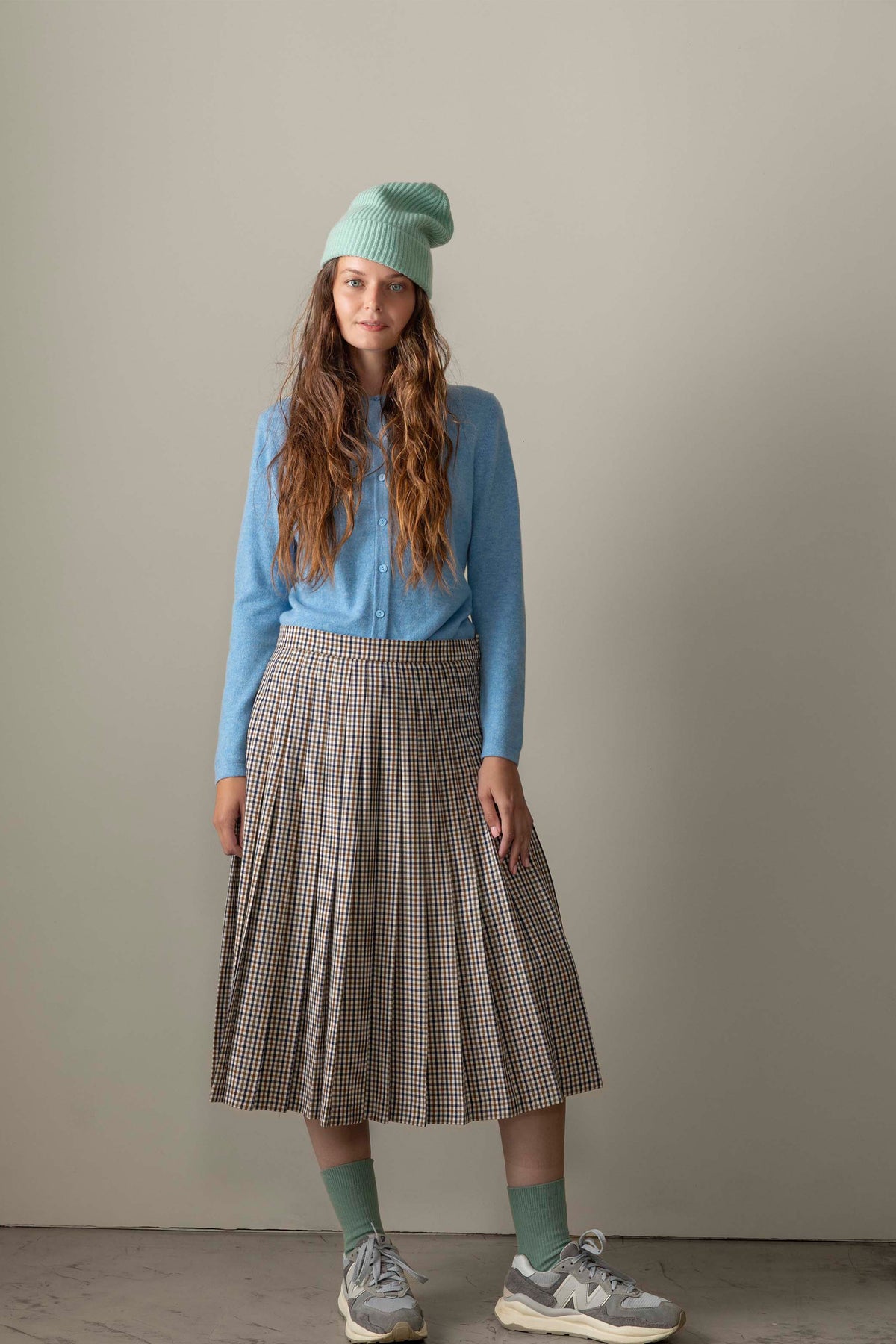 Cashmere High Button Cardigan Glacier
