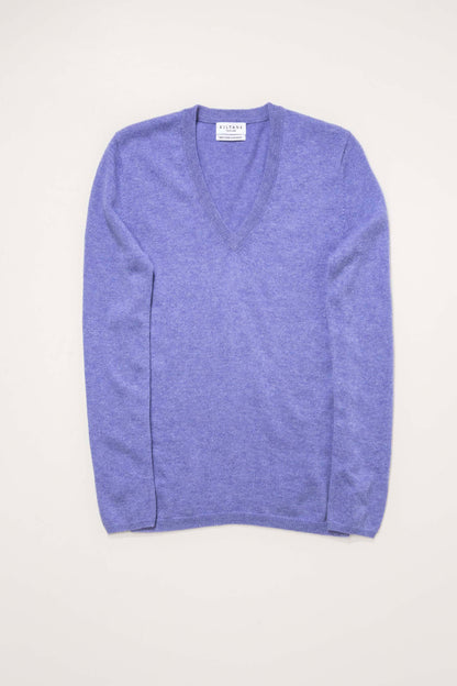 Women's Cashmere V Neck Jumper - Wisteria