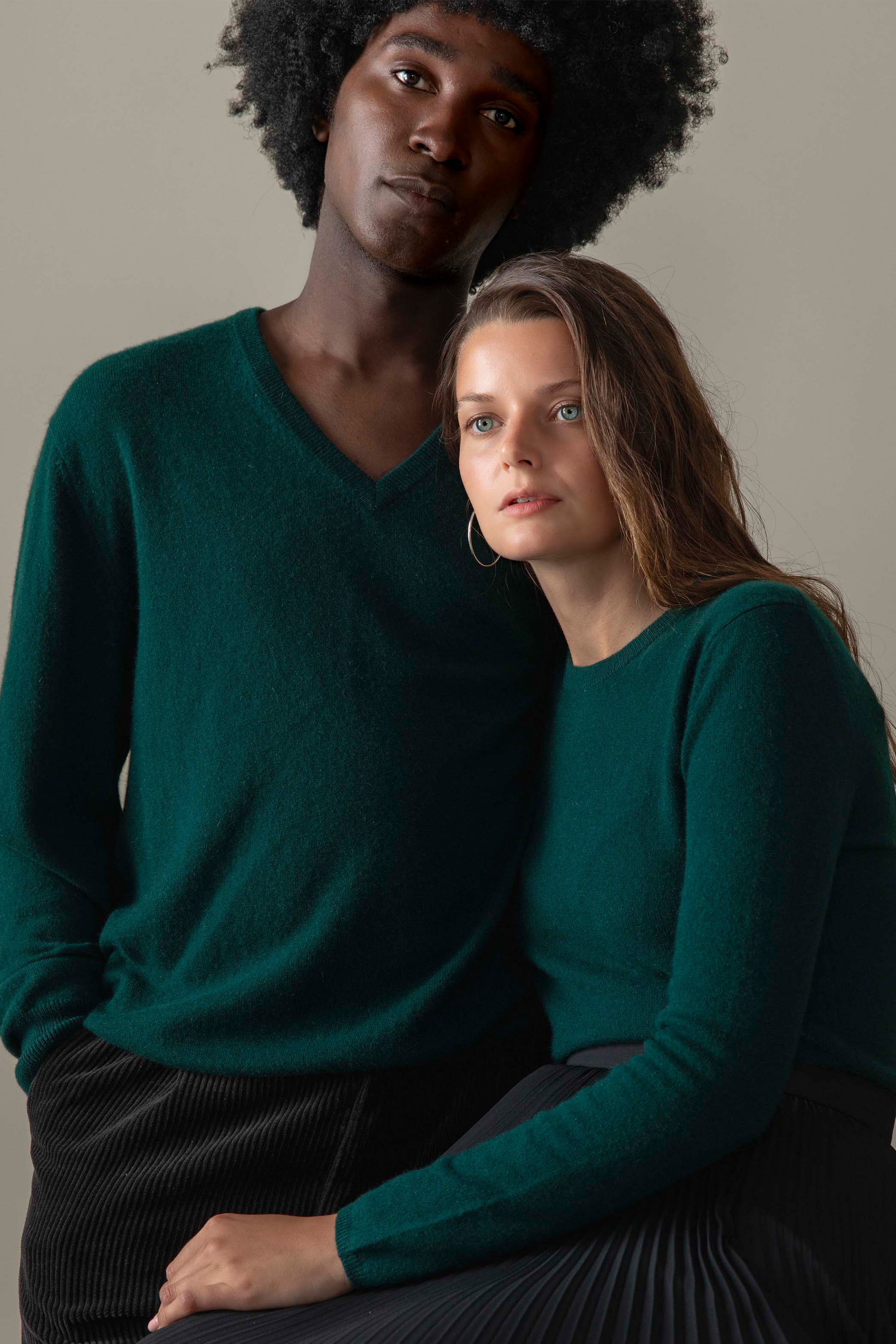 Cashmere Crew Neck in Forest Green