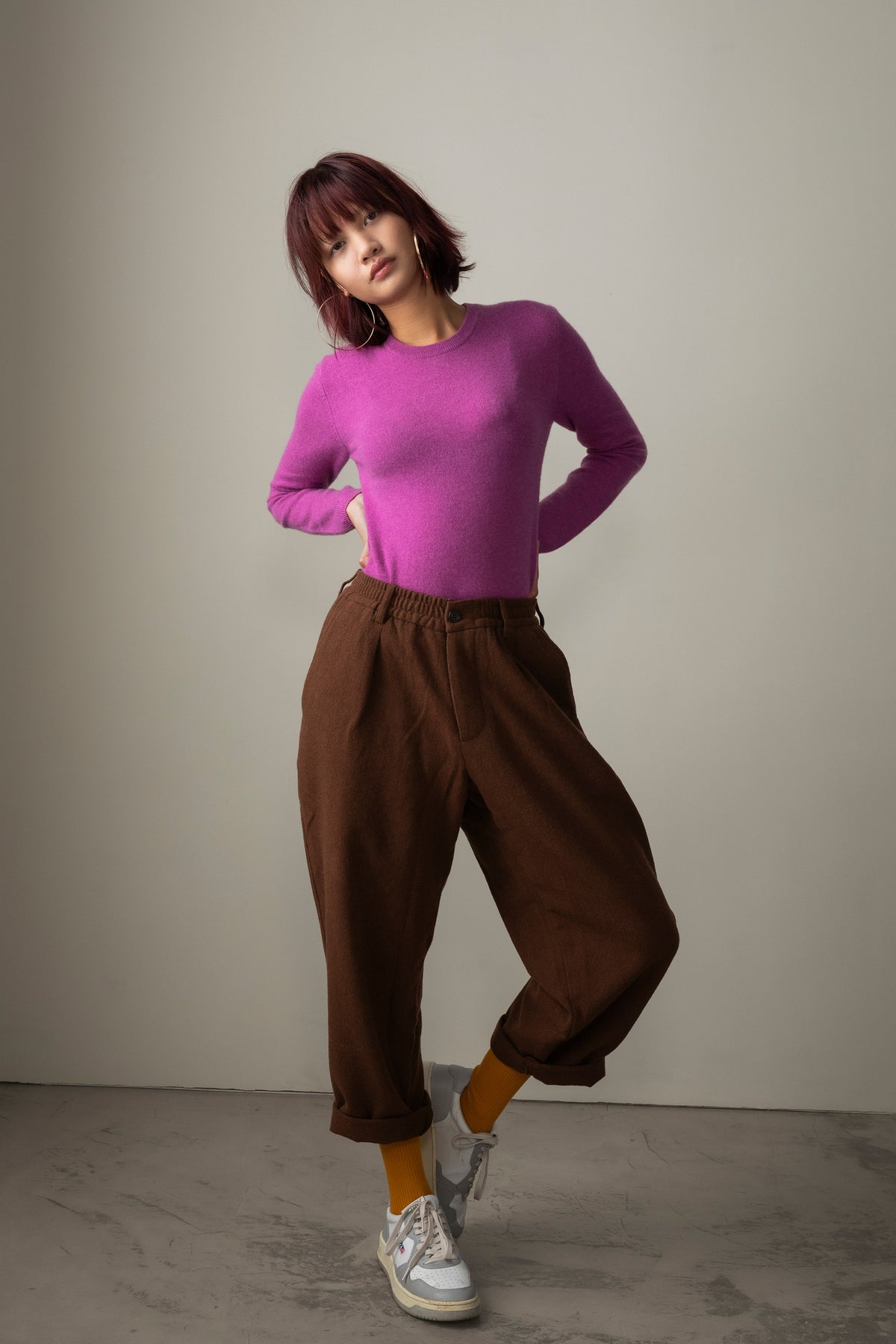 Cashmere Crew Neck Jumper Raspberry