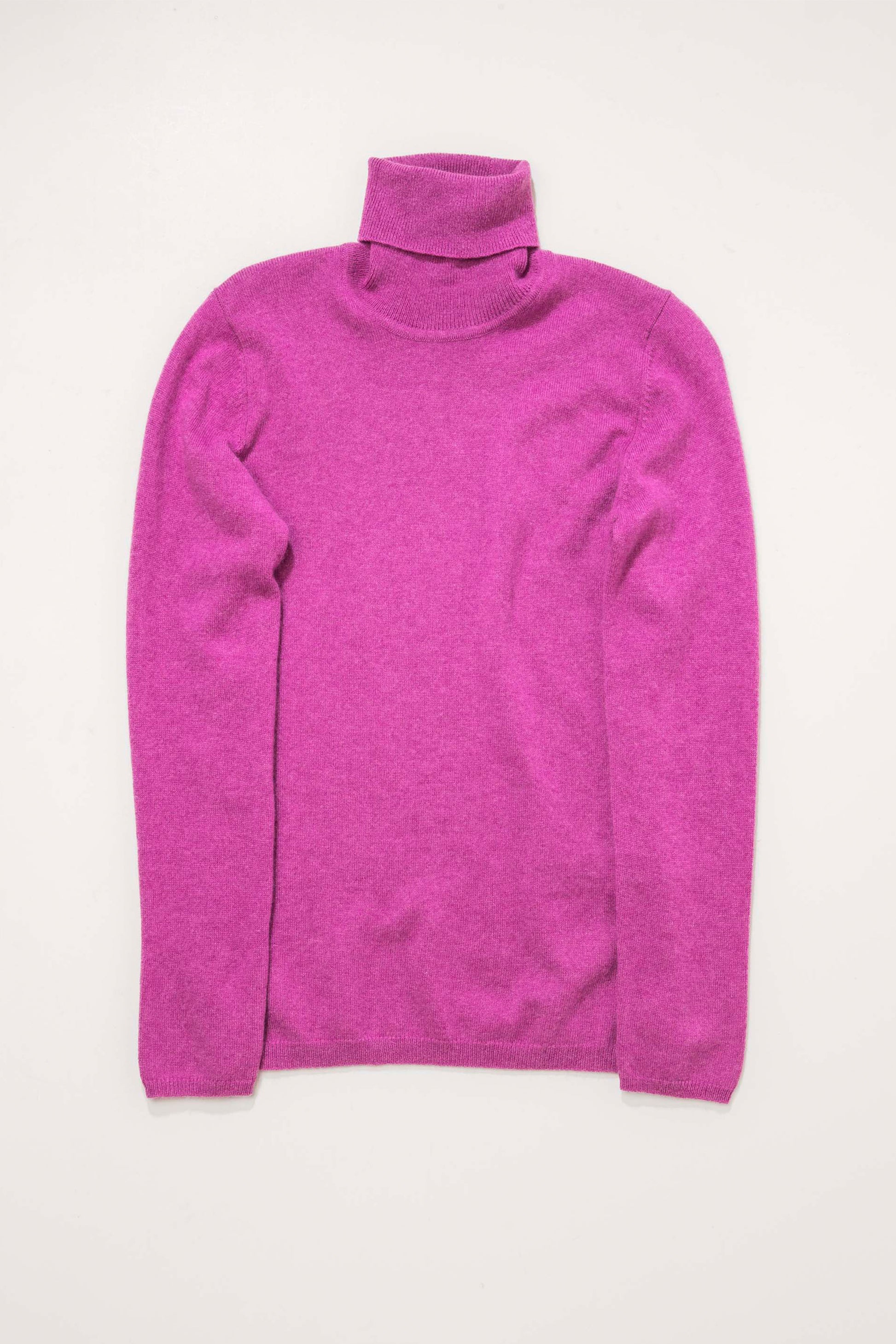 Women's Cashmere Polo Neck Jumper - Raspberry – Kiltane