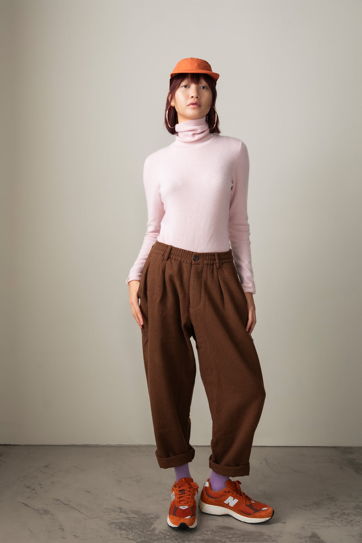 Cashmere Polo Neck Jumper Pale