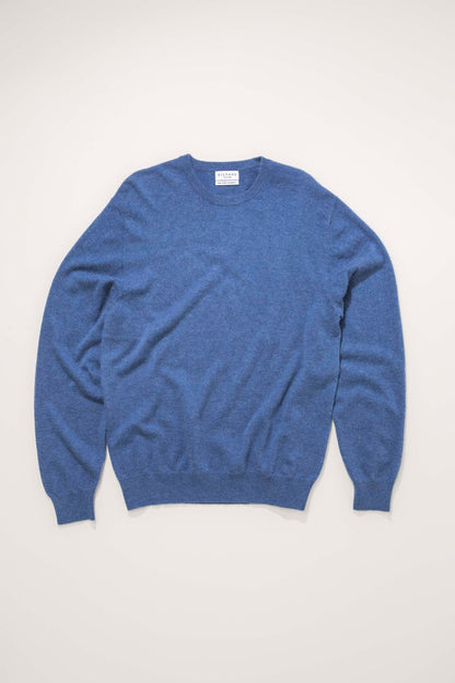 Men's Cashmere Crew Neck Jumper - Denim