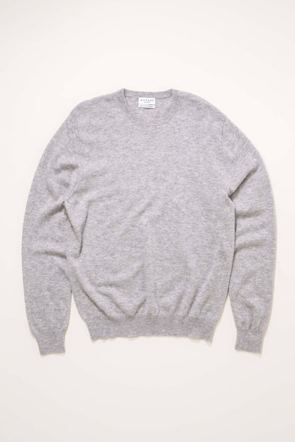 Men's Cashmere Crew Neck Jumper - Light Grey