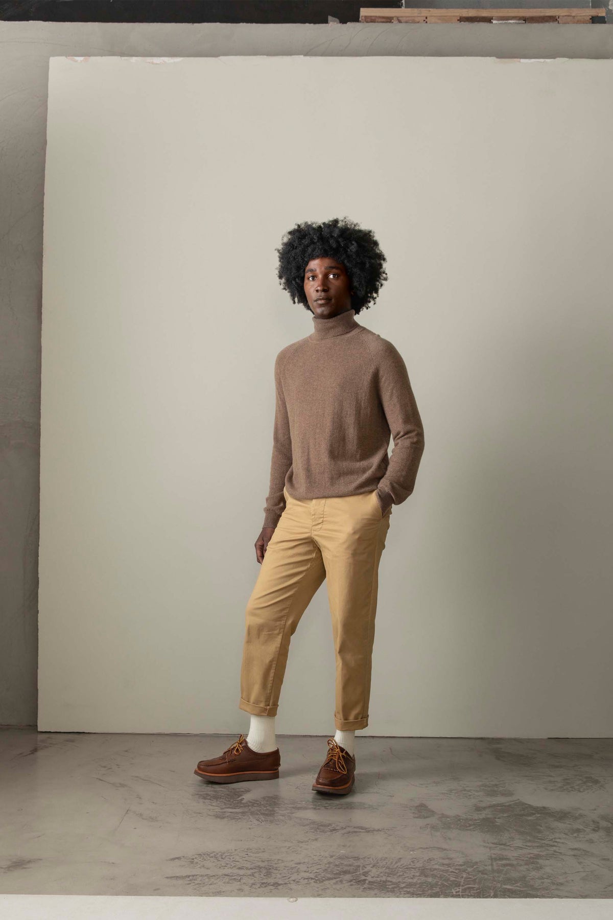 Cashmere Roll Neck Jumper Squirrel