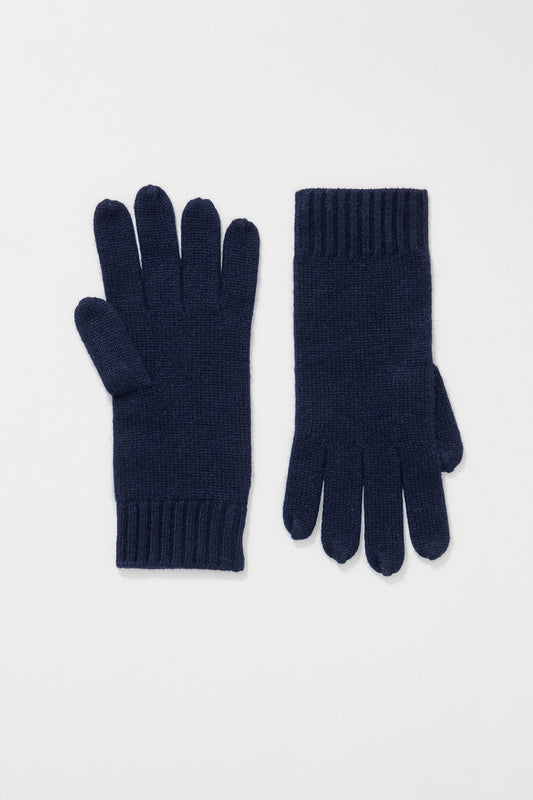 Plain Cashmere Gloves - Dark Navy