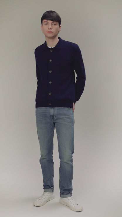 Unisex Baseball Cashmere Jacket - Classic Navy