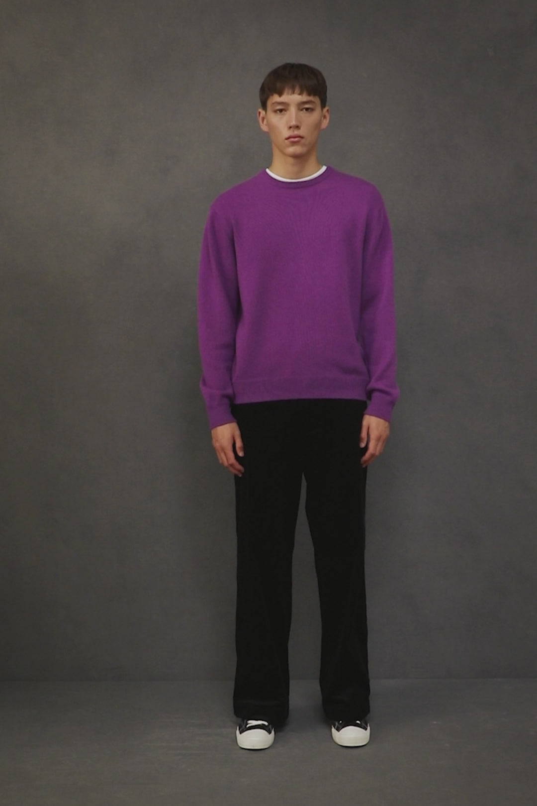 Men’s Comely Cashmere Crew Neck Jumper - Thistle Purple