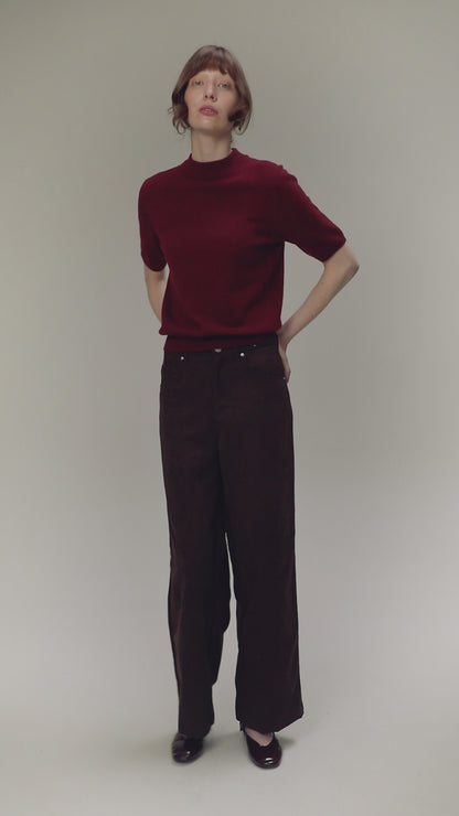 Trinity Cashmere T-Shirt - Burgundy