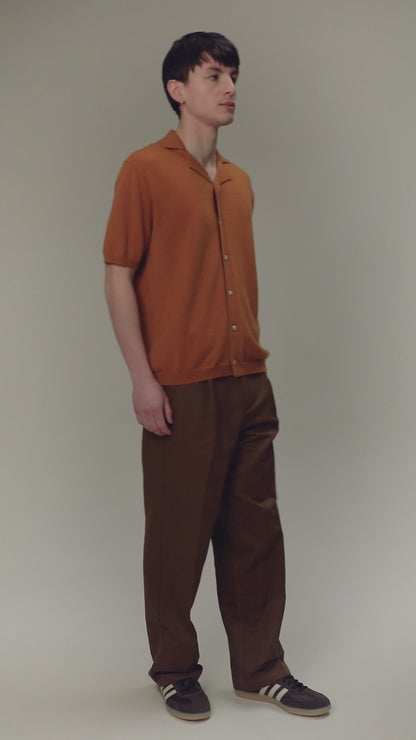 Short Sleeve Cashmere Polo - Gingersnap