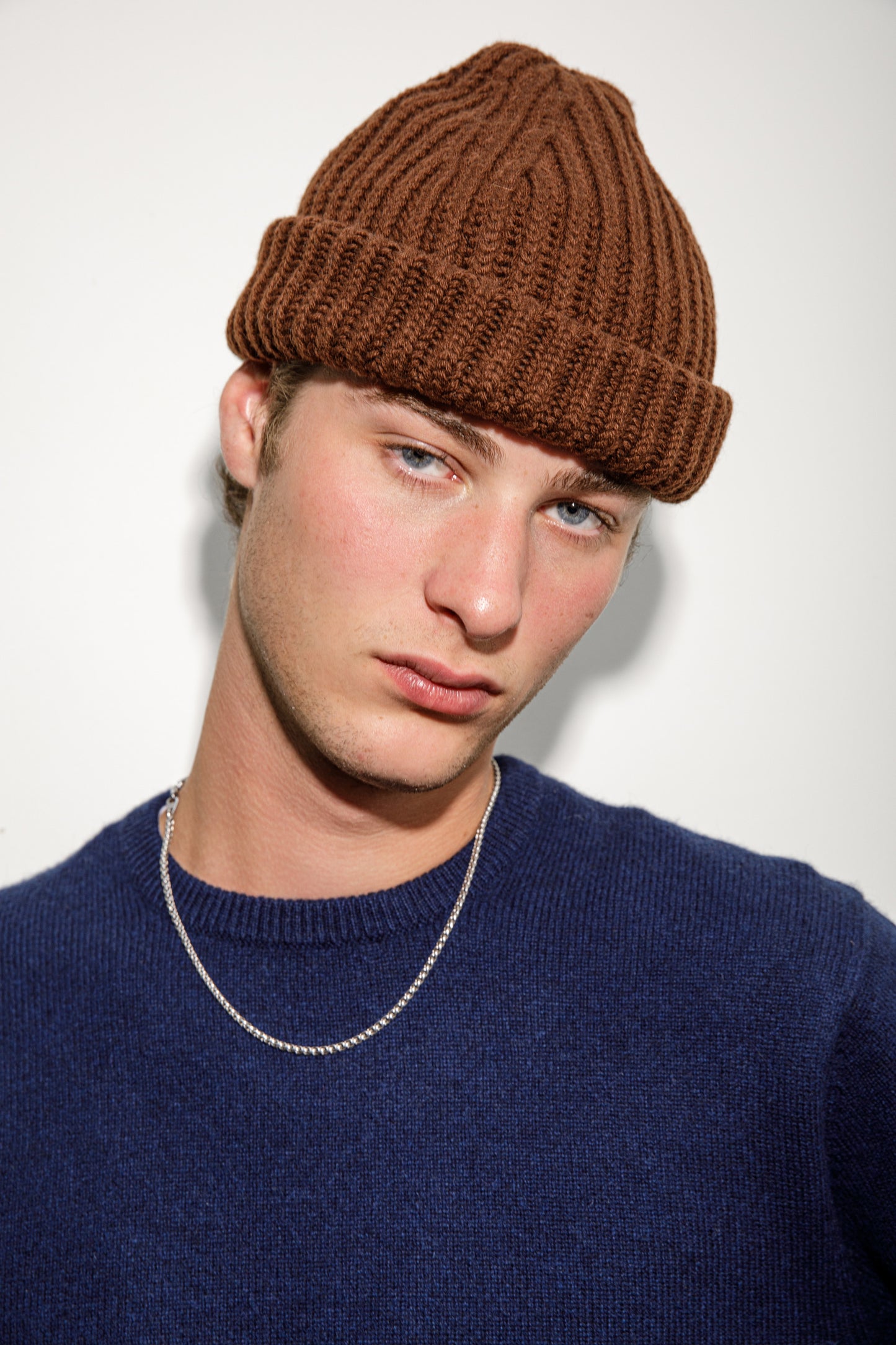 Fisherman Ribbed Cashmere Beanie - Coco