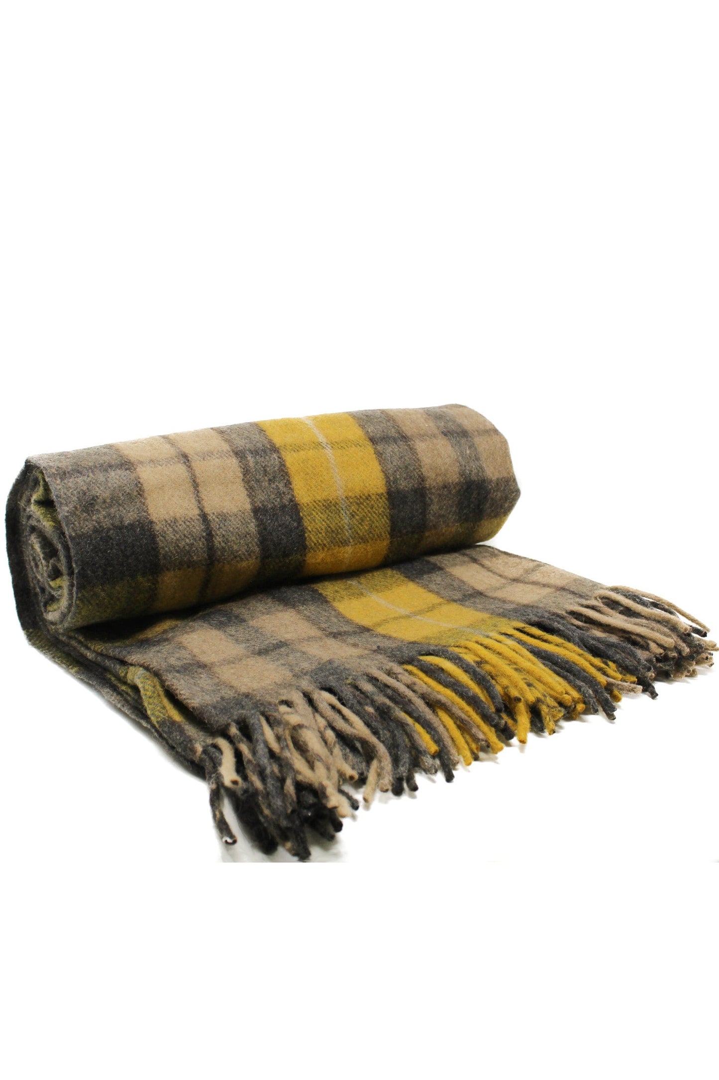 Recycled Wool Tartan Blanket - Buchanan Natural