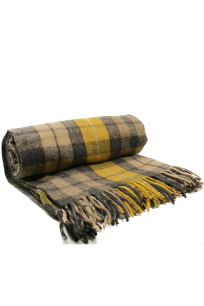 Recycled Wool Tartan Blanket - Buchanan Natural