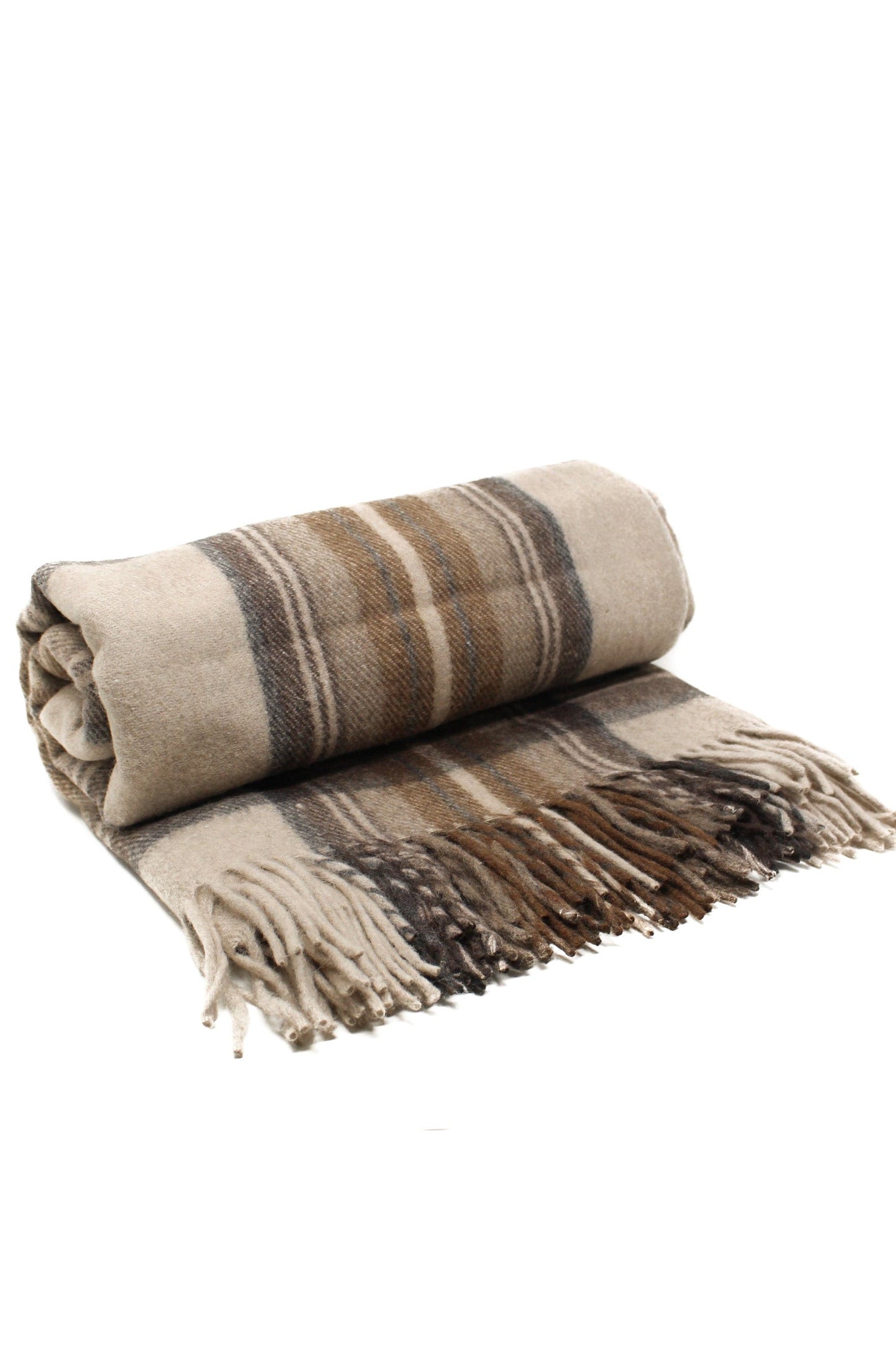 Recycled Wool Tartan Blanket - Stewart Natural Dress