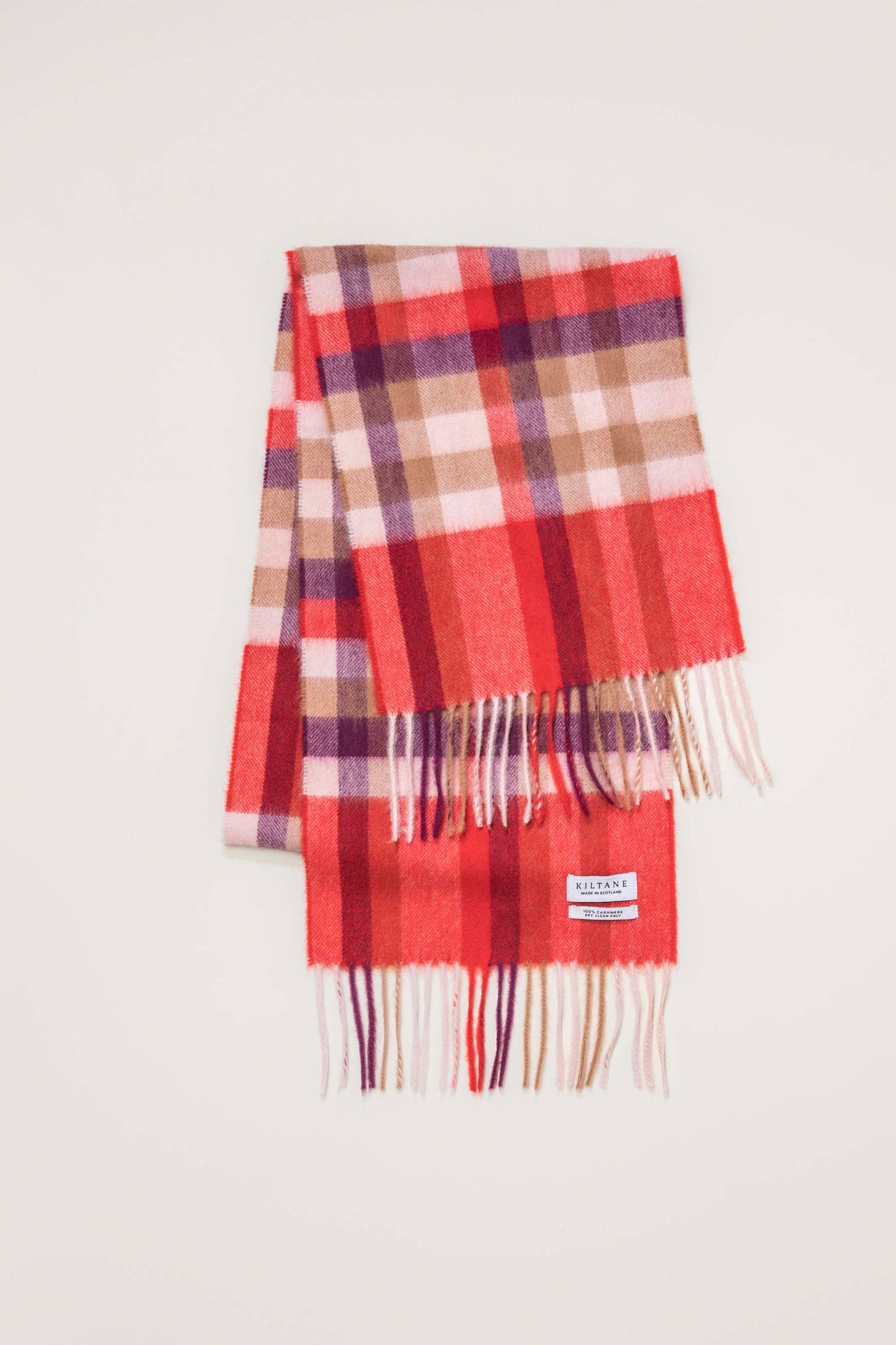 Made In Scotland Cashmere Scarf - Spice Stepping Check
