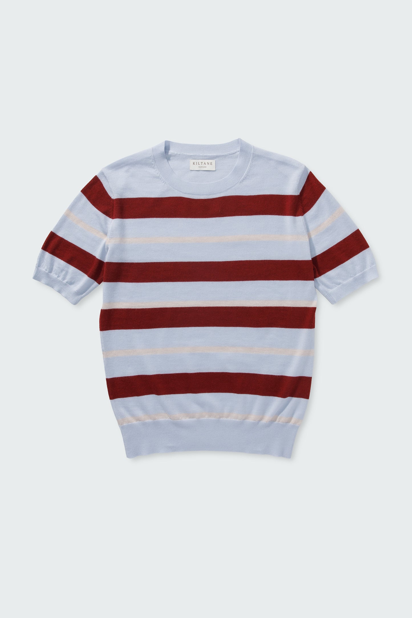 Women's Stockbridge Stripe Cashmere T-Shirt - Pale Blue