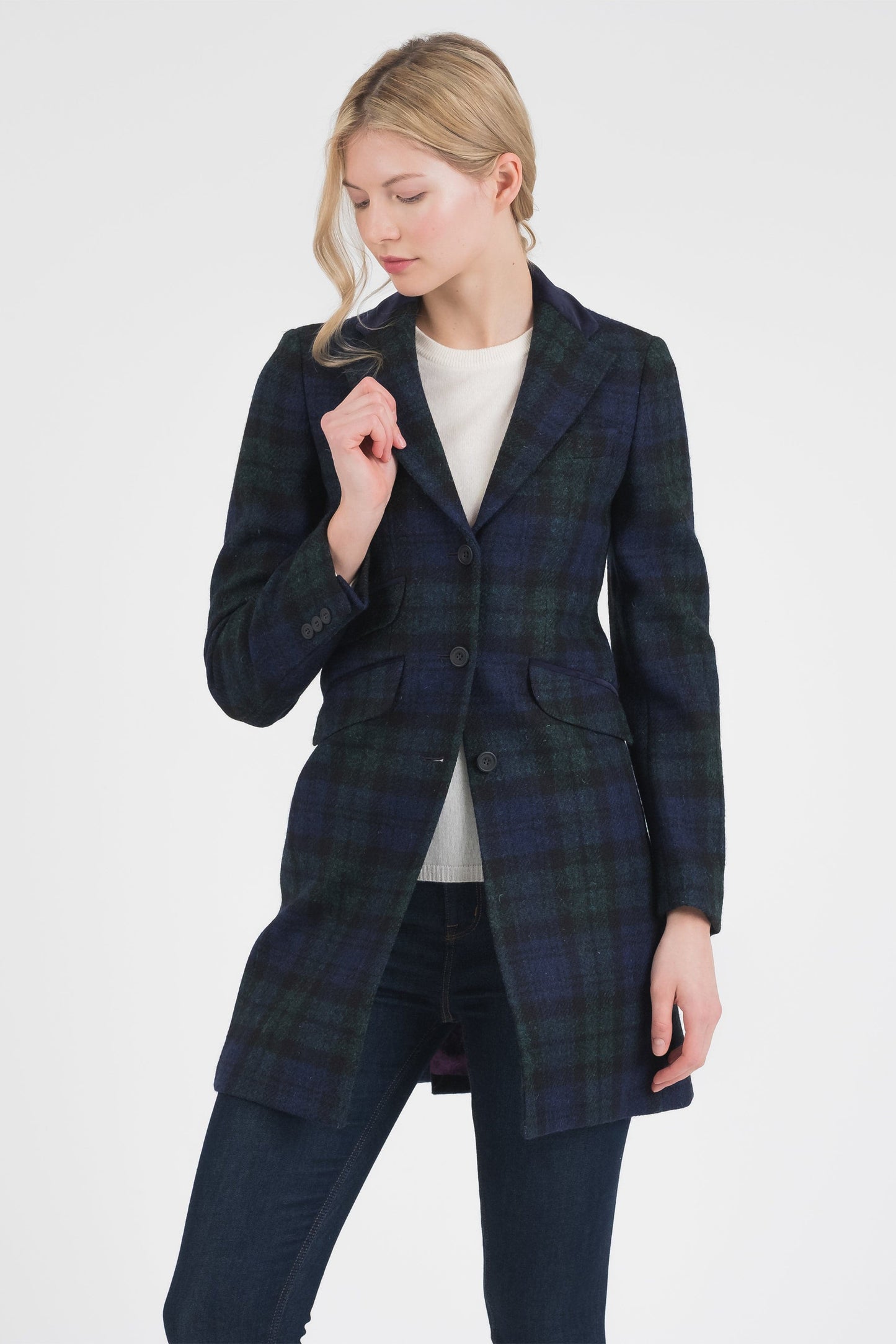 Women's Harris Tweed Tori Coat - Blackwatch