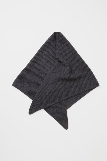 Triangle Knitted Cashmere Scarf - Charcoal