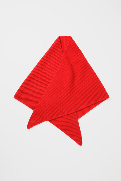 Triangle Knitted Cashmere Scarf - Red