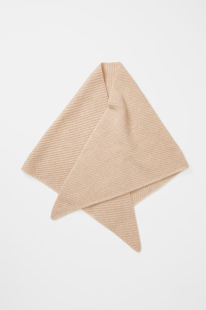 Triangle Knitted Cashmere Scarf - Vicuna