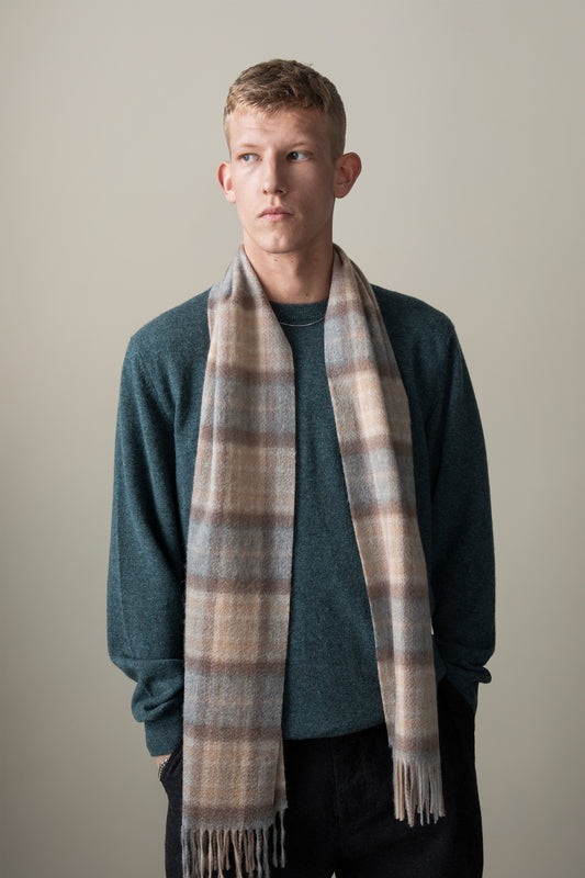 Heritage Tartan Lambswool Scarf - Mackellar Natural