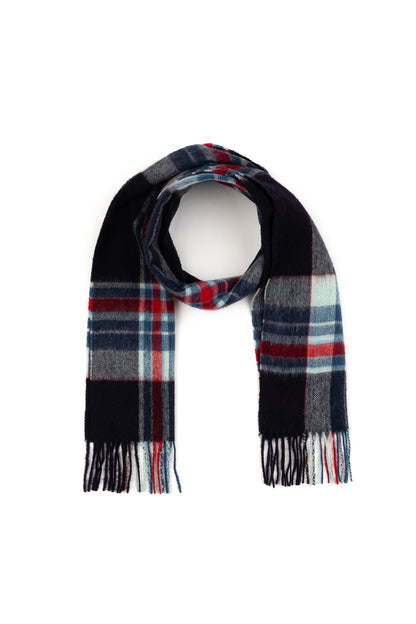 Lambswool Scarf - Blue Centre Check