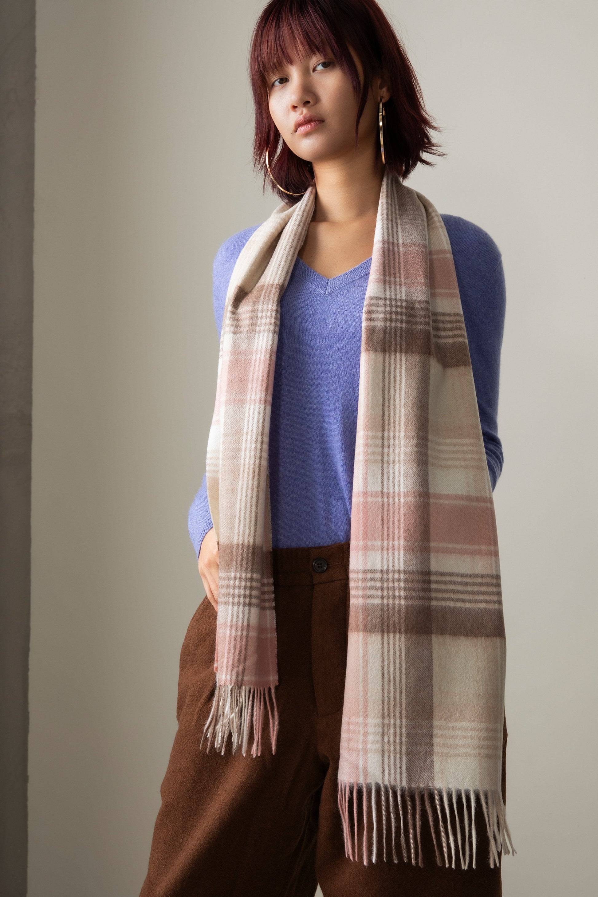Repeat Edge Lambswool Scarf Natural – Kiltane