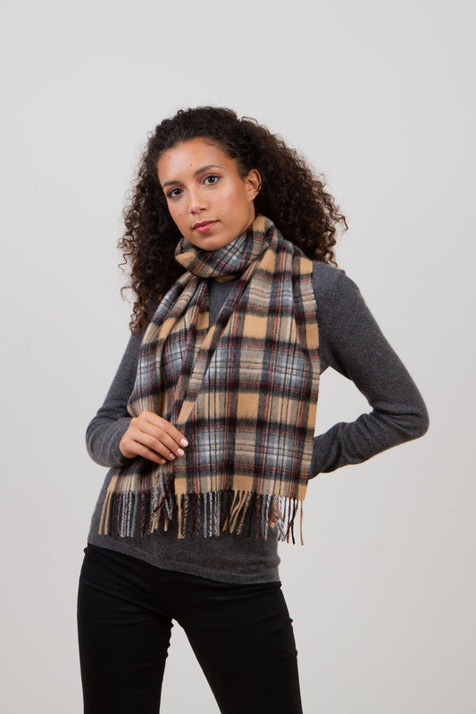 Heritage Tartan Lambswool Scarf - Official Camel Stewart
